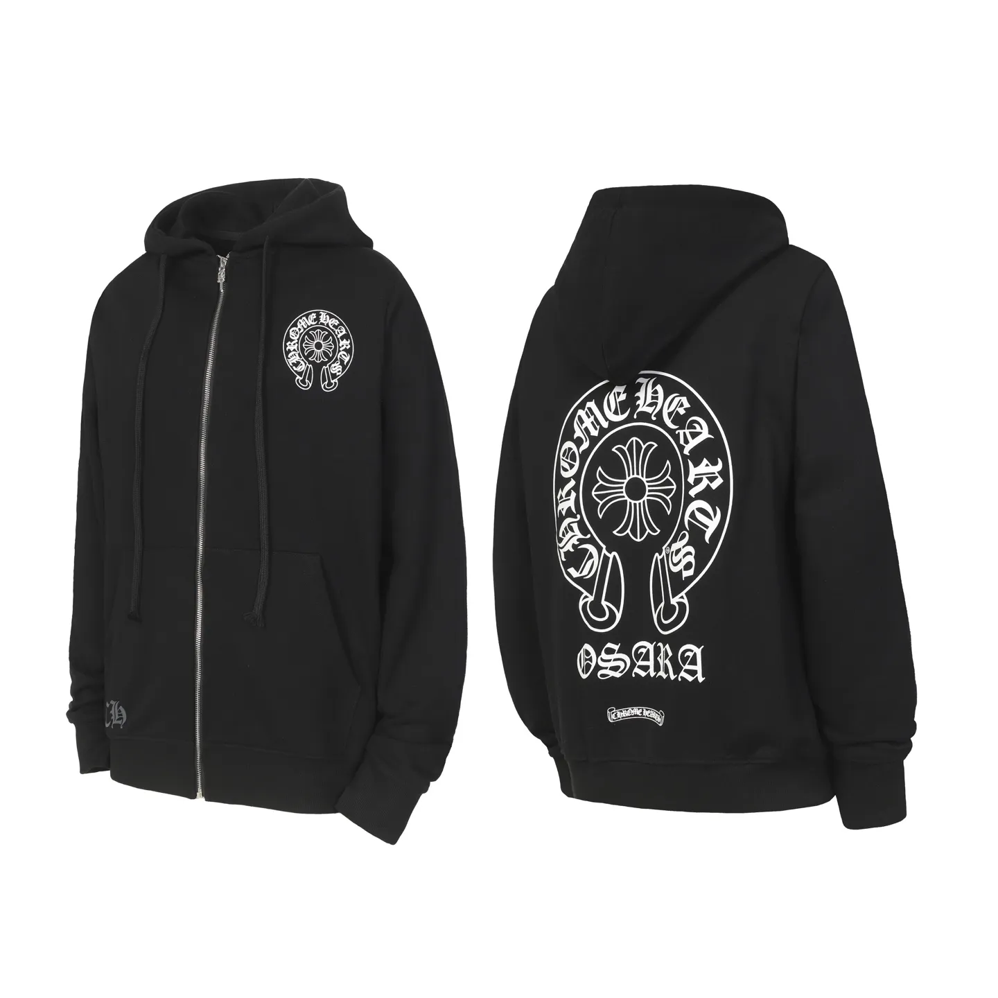 P250 -Chrome Hearts/Chrome Hearts Tokyo Limited Horseshoe Sanskrit Printed Zipper Sweater Cardigan Jacket -High weight, high density and high quality. The wool is soft, delicate and skin-friendly. It feels soft and silky. It has excellent warmth and skin-friendly properties.